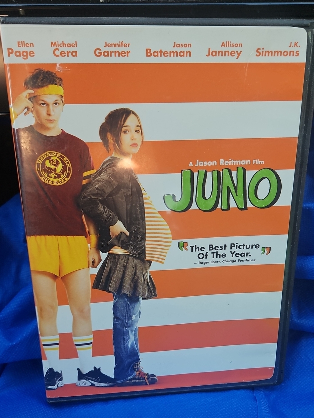 🌟3/$25🌟 Juno DVD Movie Cover - Orange & White Striped Artwork